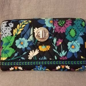 Vera Bradley Turnlock Wallet - Midnight Blues